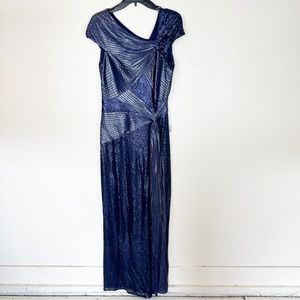 Tadashi Navy Midnight Gown Maxi Dress Size Medium